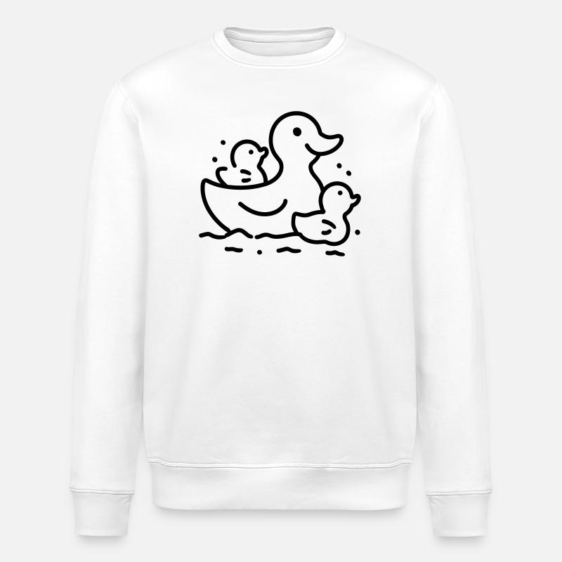 Duck Family - Stanley/Stella ROLLER Unisex Organic Sweatshirt - white