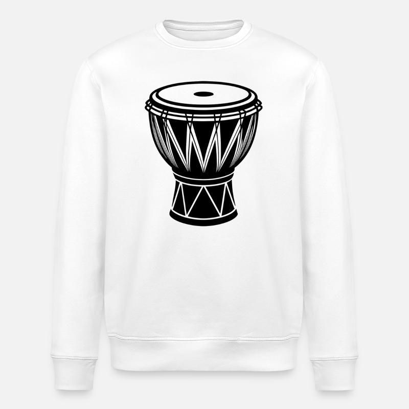 African conga drum - Stanley/Stella ROLLER Unisex Organic Sweatshirt - white