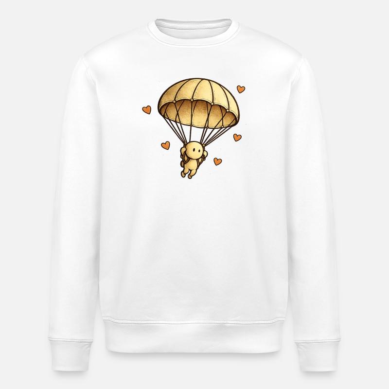 Der kleine Gedanke | Fallschirm - Stanley/Stella Unisex Bio-Sweatshirt ROLLER - Weiß