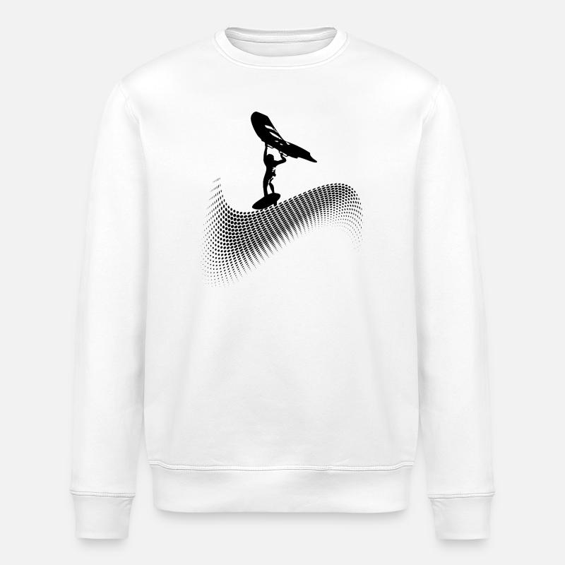 Wingfoiler auf Welle - Stanley/Stella Unisex Bio-Sweatshirt ROLLER - Weiß