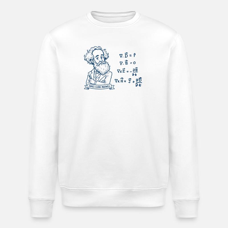 Maxwell und Gleichungen in Blau - Stanley/Stella Unisex Bio-Sweatshirt ROLLER - Weiß