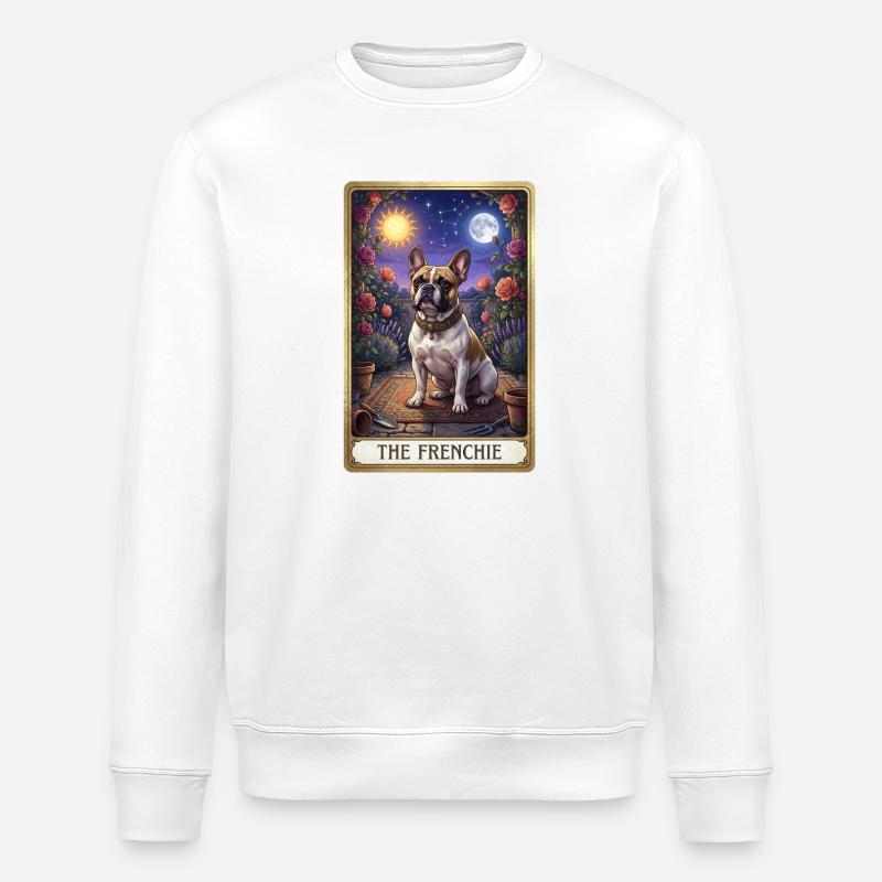 French Bulldog Tarot - Stanley/Stella ROLLER Unisex Organic Sweatshirt - white