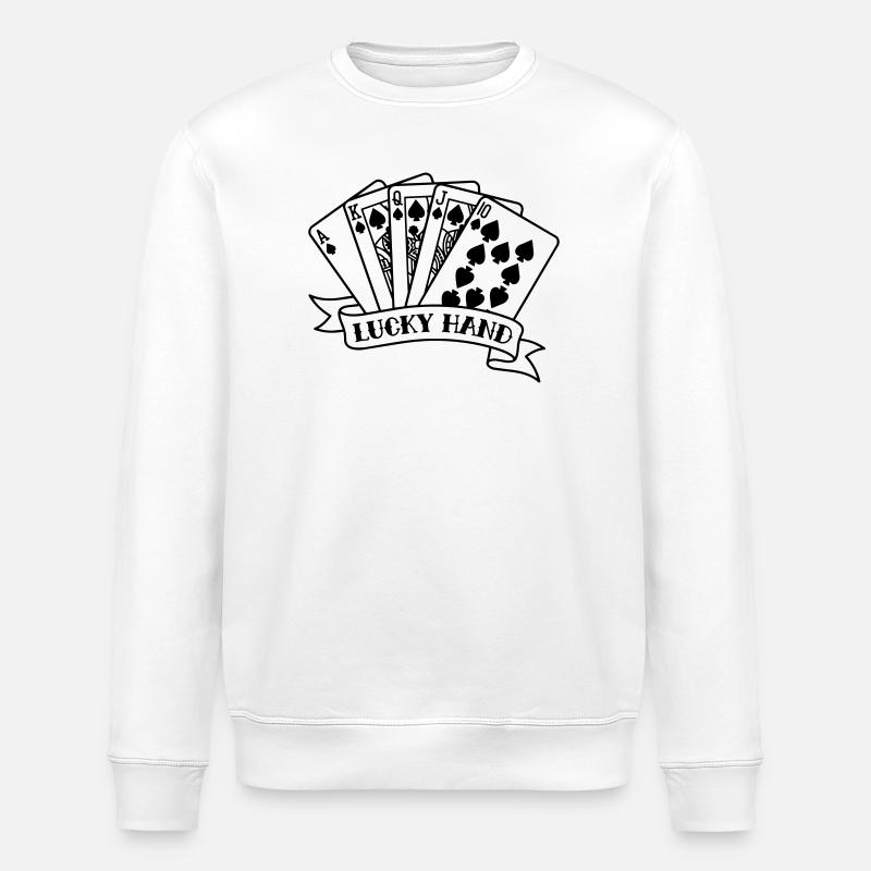 Royal Flush Pokerkarten - Stanley/Stella Unisex Bio-Sweatshirt ROLLER - Weiß