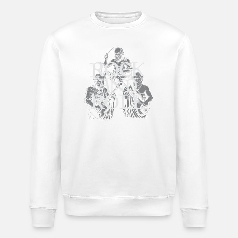Classic Rock and Roll Philosophenband - Stanley/Stella Unisex Bio-Sweatshirt ROLLER - Weiß