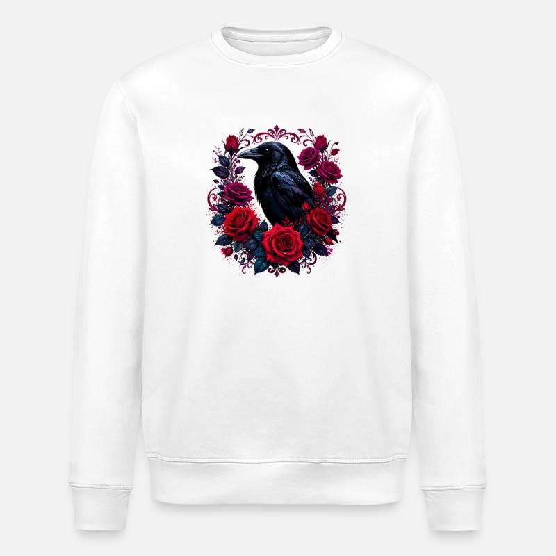 Rabe im Rosenkranz - Stanley/Stella Unisex Bio-Sweatshirt ROLLER - Weiß