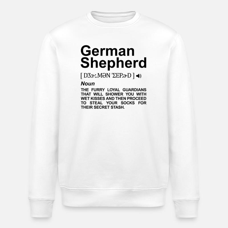 German Shepherd Meaning - Stanley/Stella ROLLER Unisex Organic Sweatshirt - white
