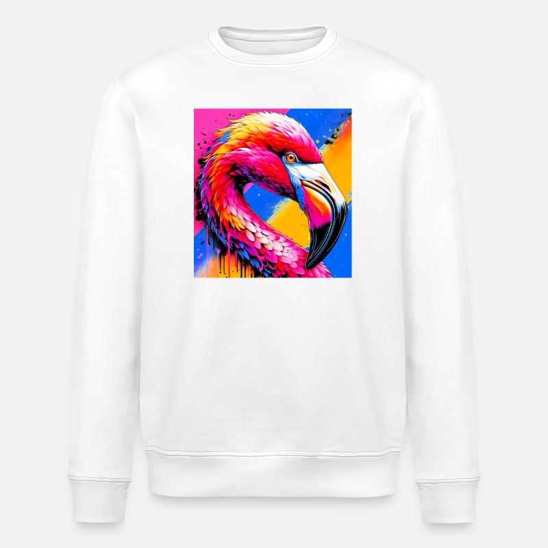 Flamingo - Stanley/Stella Unisex Bio-Sweatshirt ROLLER - Weiß