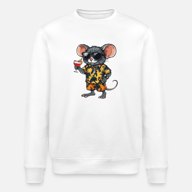 Mouse Comic Summer - Stanley/Stella ROLLER Unisex Organic Sweatshirt - white