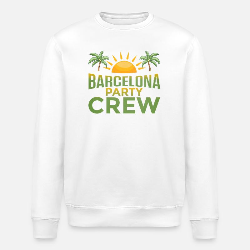 Barcelona Party Crew - Stanley/Stella ROLLER Unisex Organic Sweatshirt - white