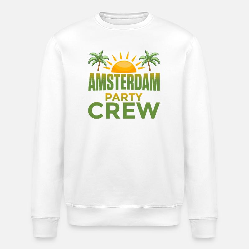 Amsterdam Party Crew - Sweat bio ROLLER Stanley/Stella Unisexe - blanc
