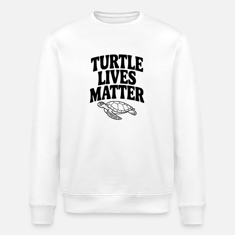 Turtle Lives Matter - Stanley/Stella ROLLER Unisex Organic Sweatshirt - white