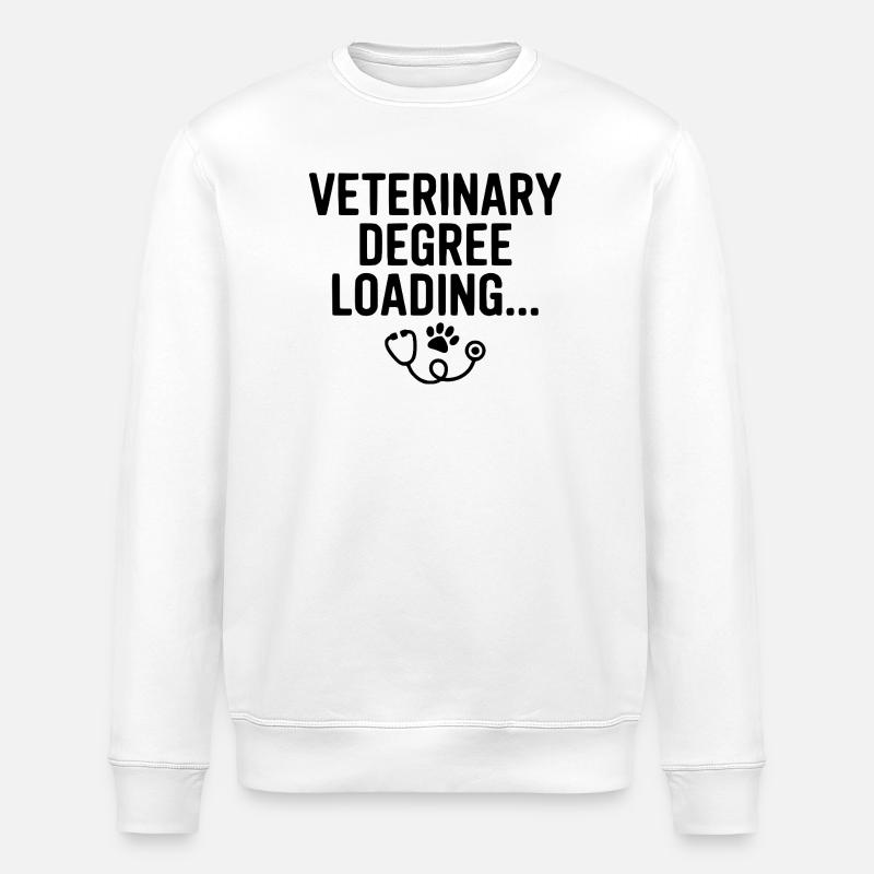 Veterinary Degree Loading... - Stanley/Stella ROLLER Unisex Organic Sweatshirt - white