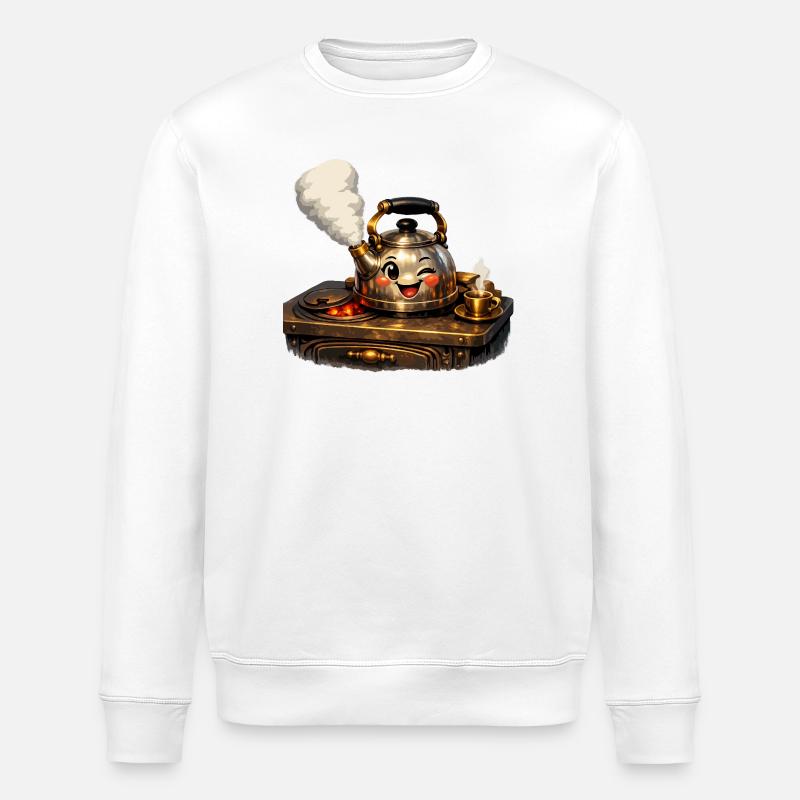 Bouilloire sur la cuisinière - Sweat bio ROLLER Stanley/Stella Unisexe - blanc