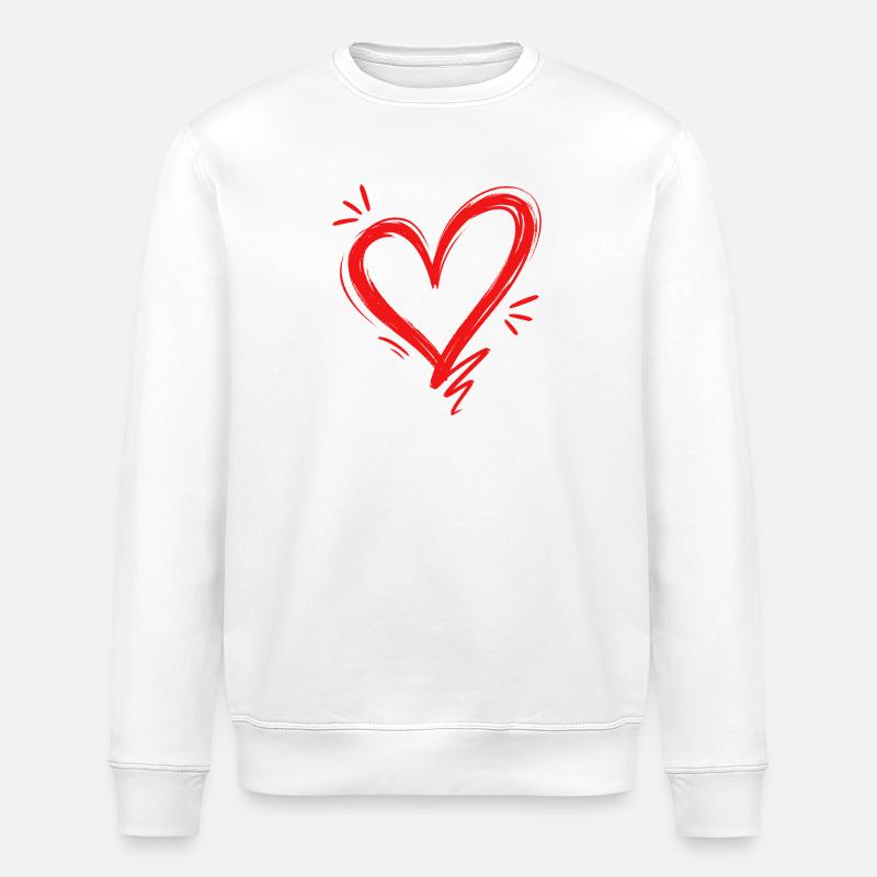 Cœur - Sweat bio ROLLER Stanley/Stella Unisexe - blanc