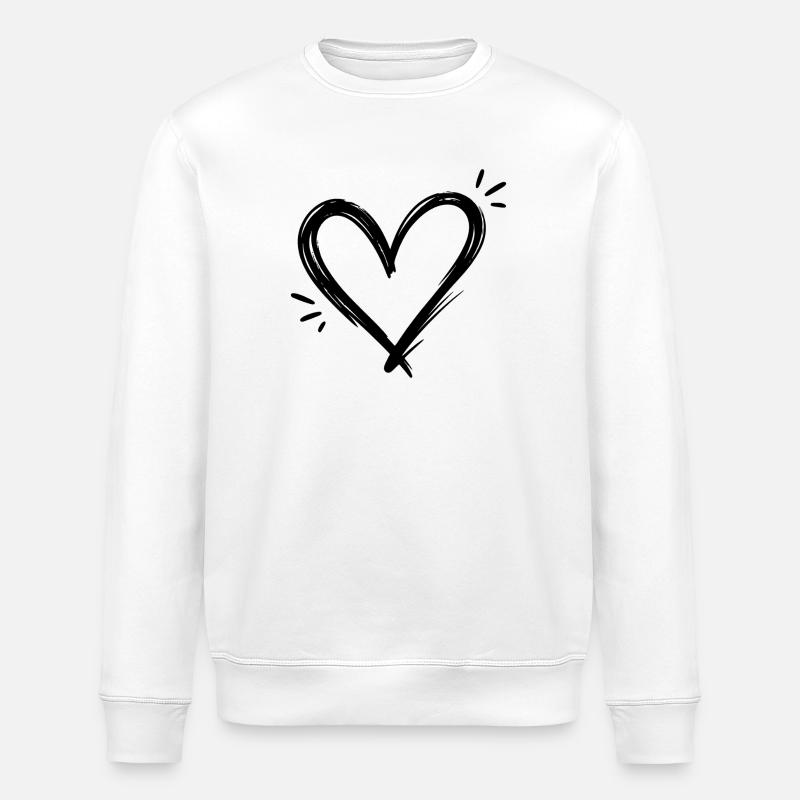 Cœur - Sweat bio ROLLER Stanley/Stella Unisexe - blanc