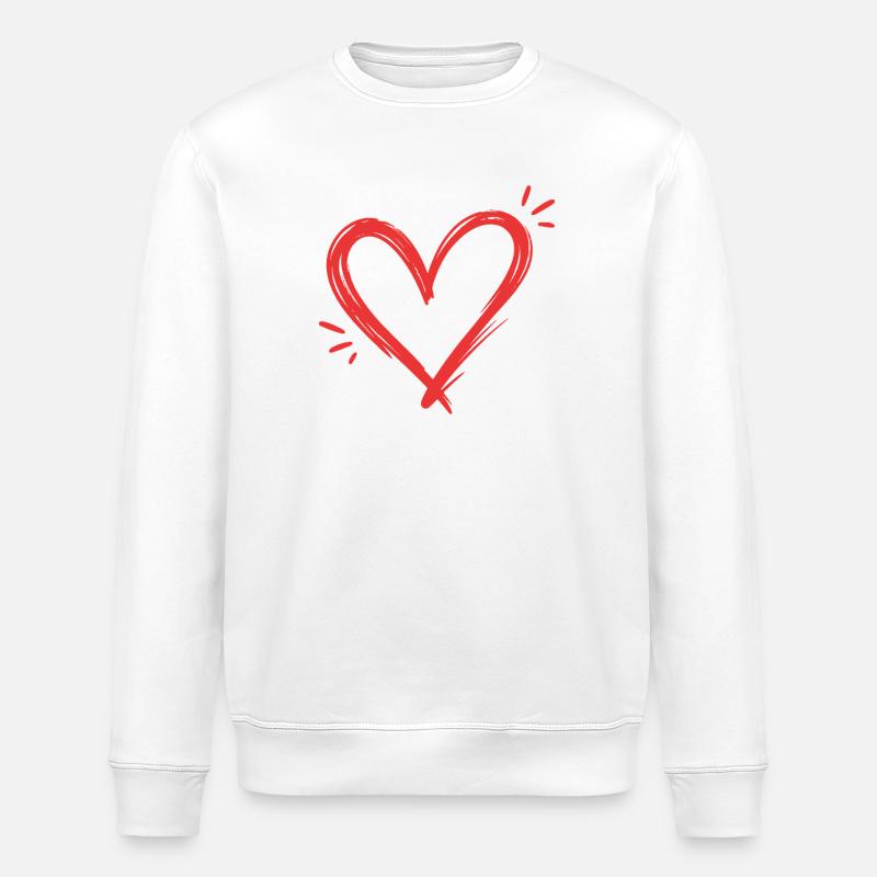 Herz - Stanley/Stella Unisex Bio-Sweatshirt ROLLER - Weiß
