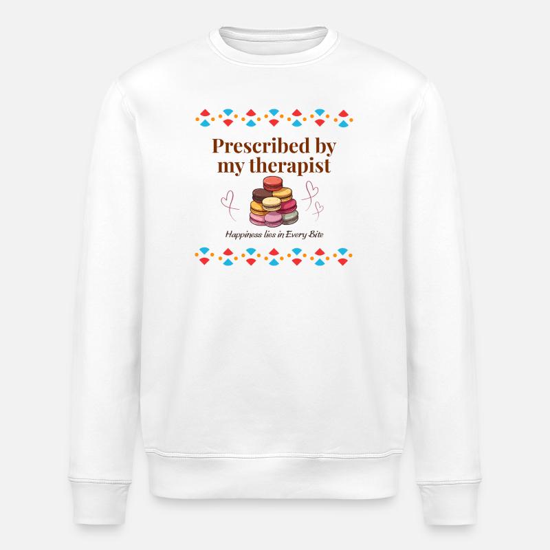 Therapist Approved Macaron Quote - Stanley/Stella ROLLER Unisex Organic Sweatshirt - white