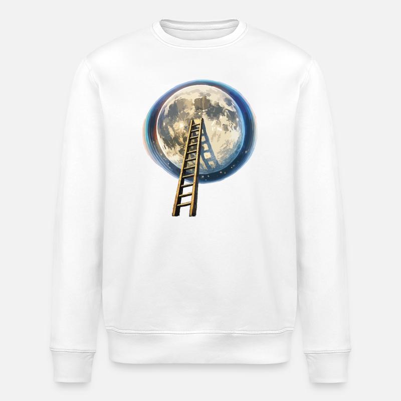 Échelle vers la Lune - Sweat bio ROLLER Stanley/Stella Unisexe - blanc
