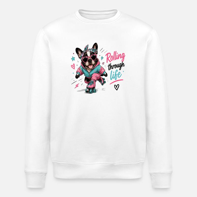 Rolling Dog – Joie de vivre - Sweat bio ROLLER Stanley/Stella Unisexe - blanc
