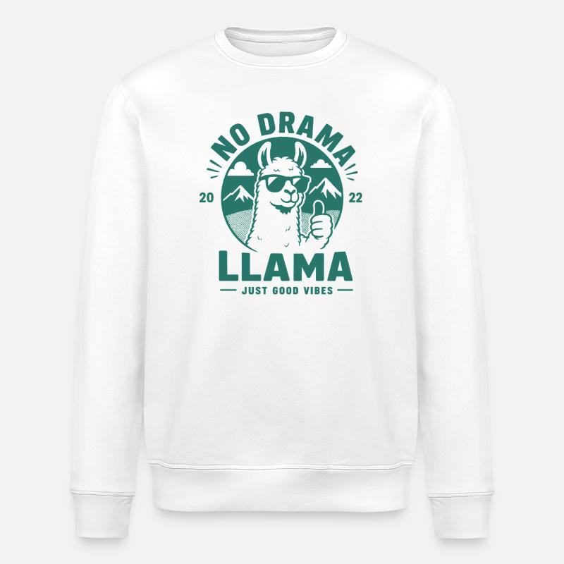 Pas de drame lama - Sweat bio ROLLER Stanley/Stella Unisexe - blanc