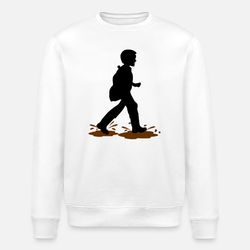 Wadloper Boy – Mud Fun - Stanley/Stella ROLLER Unisex Organic Sweatshirt - white