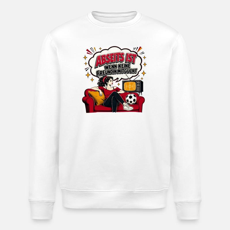 Abseits ist Retro Couch Pop-Art - Stanley/Stella Unisex Bio-Sweatshirt ROLLER - Weiß