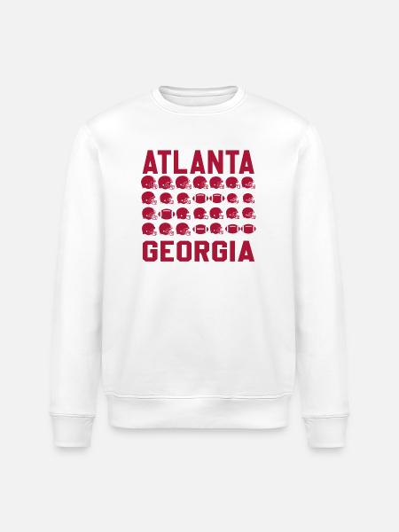 Atlanta Georgia's Gridiron Silhouettes - Stanley/Stella ROLLER Unisex Organic Sweatshirt - white