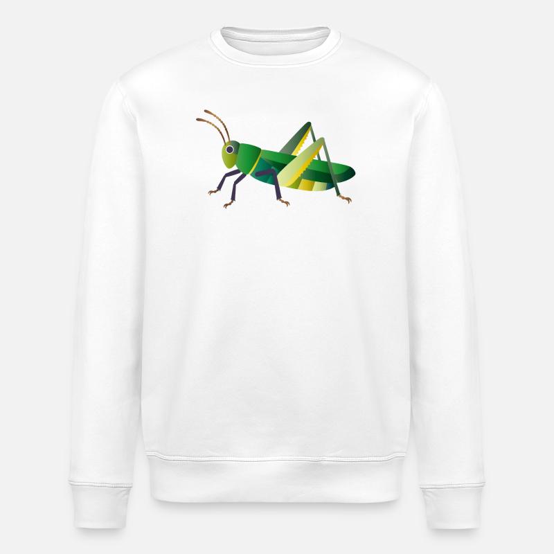 Green grasshopper nature style - Stanley/Stella ROLLER Unisex Organic Sweatshirt - white