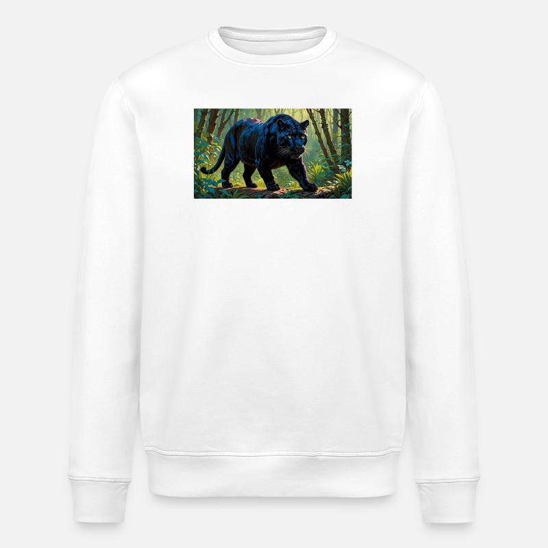 Panthère noire - Sweat bio ROLLER Stanley/Stella Unisexe - blanc