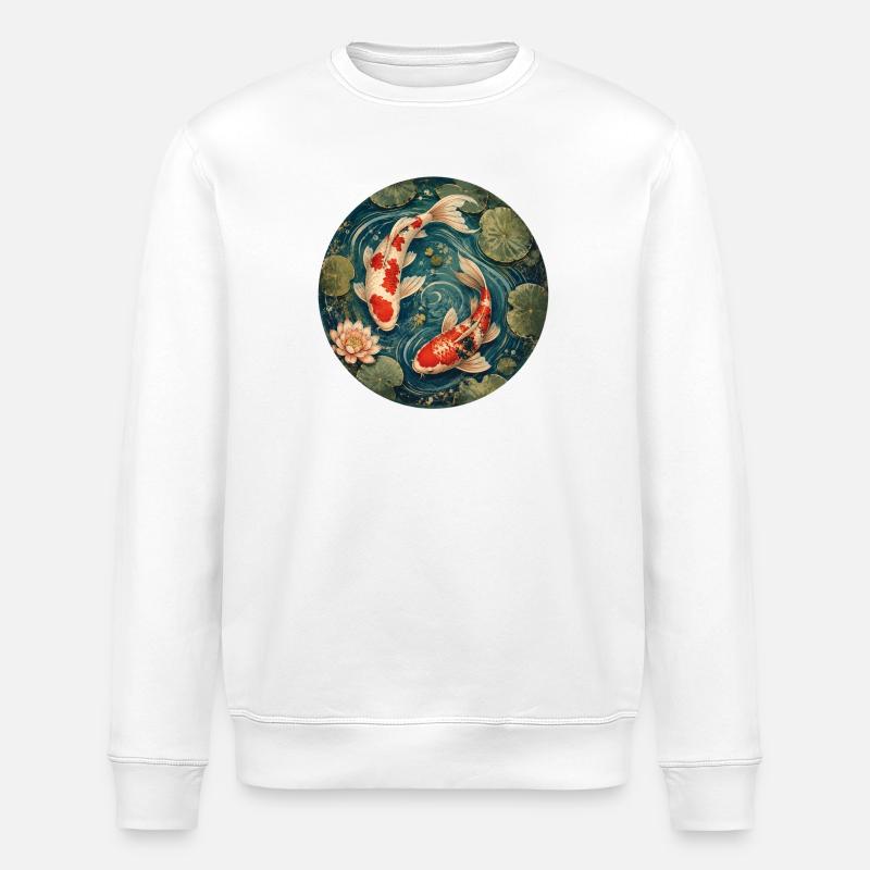 Koi Teich - Stanley/Stella Unisex Bio-Sweatshirt ROLLER - Weiß