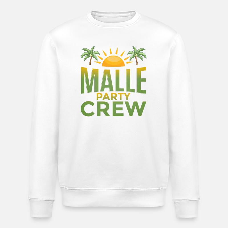 Malle Party Crew - Sweat bio ROLLER Stanley/Stella Unisexe - blanc