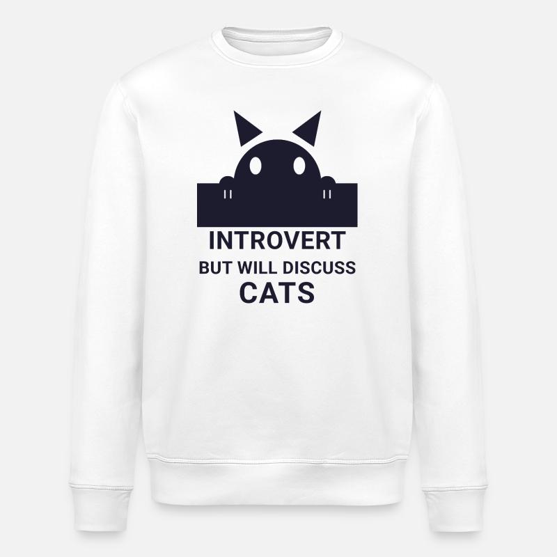 Introvertierter wird über Katzen sprechen - Stanley/Stella Unisex Bio-Sweatshirt ROLLER - Weiß