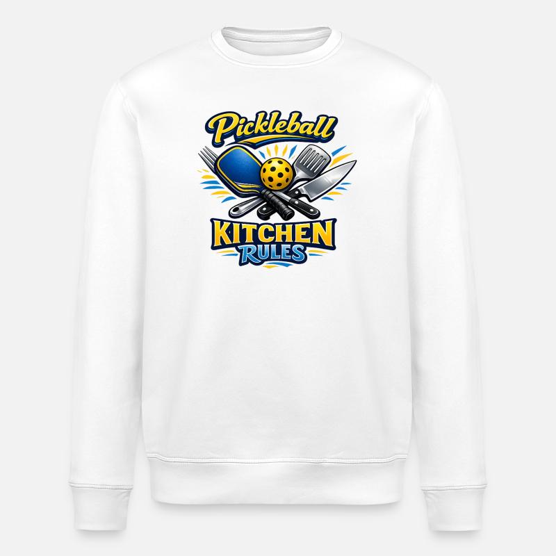 Pickleball Kitchen Rules - Stanley/Stella ROLLER Unisex Organic Sweatshirt - white