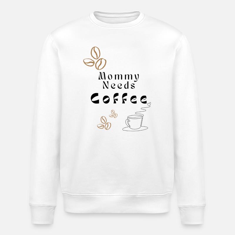 Kaffeebohnen Minimal Muster - Stanley/Stella Unisex Bio-Sweatshirt ROLLER - Weiß