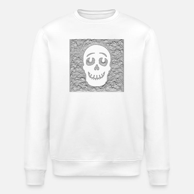 Schädel – Schwarz - Stanley/Stella Unisex Bio-Sweatshirt ROLLER - Weiß