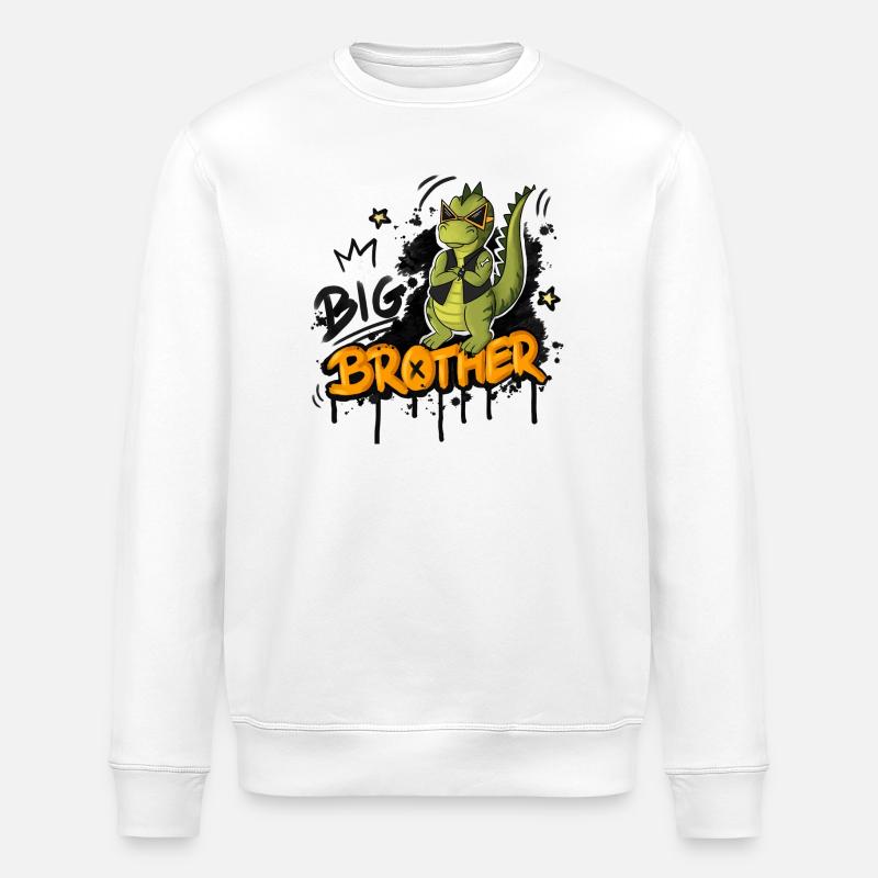 Dino Big Brother Style - Stanley/Stella ROLLER Unisex Organic Sweatshirt - white