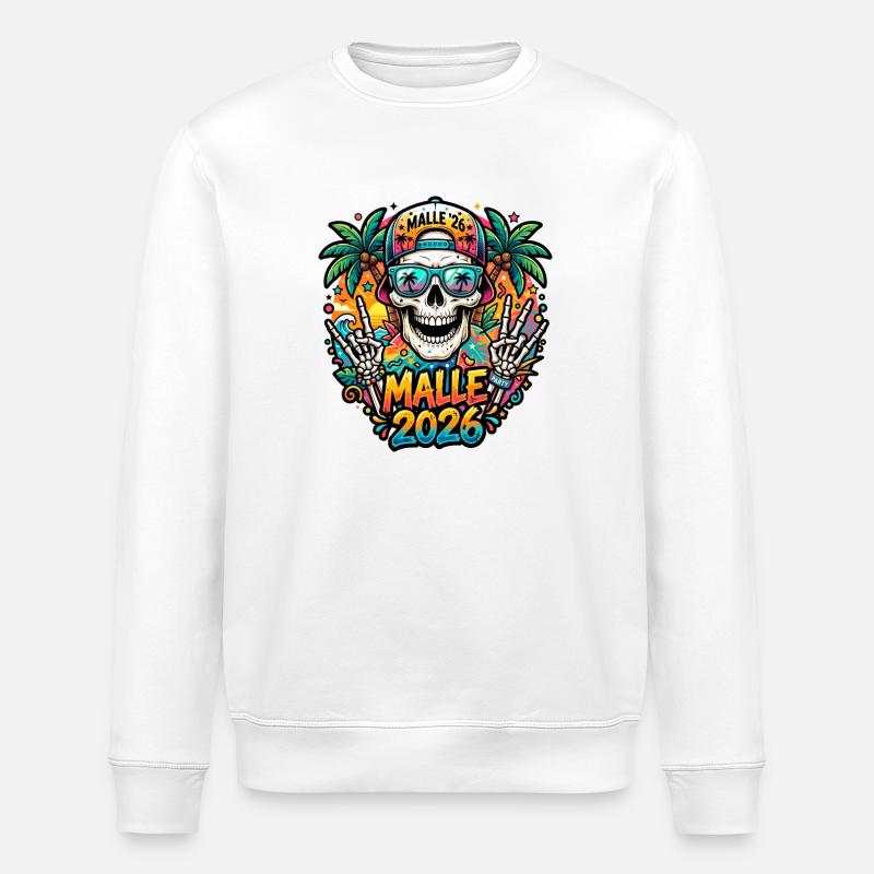 Malle 2026 Skull - Sweat bio ROLLER Stanley/Stella Unisexe - blanc