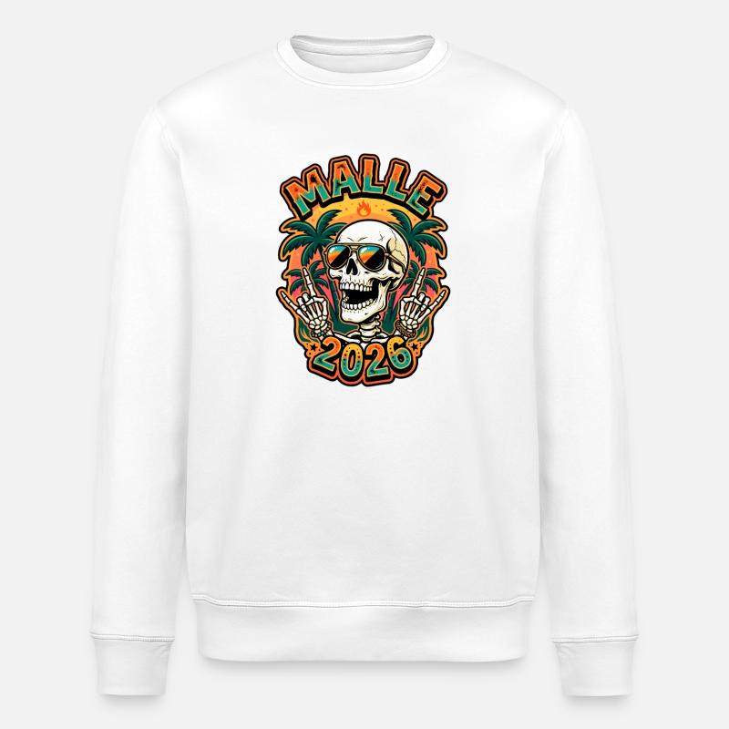Malle 2026 Skull - Sweat bio ROLLER Stanley/Stella Unisexe - blanc