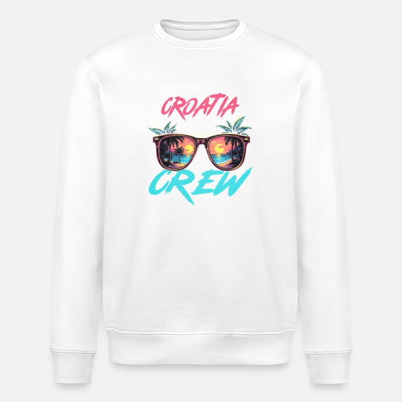Croatia Party Crew - Stanley/Stella Unisex Bio-Sweatshirt ROLLER - Weiß