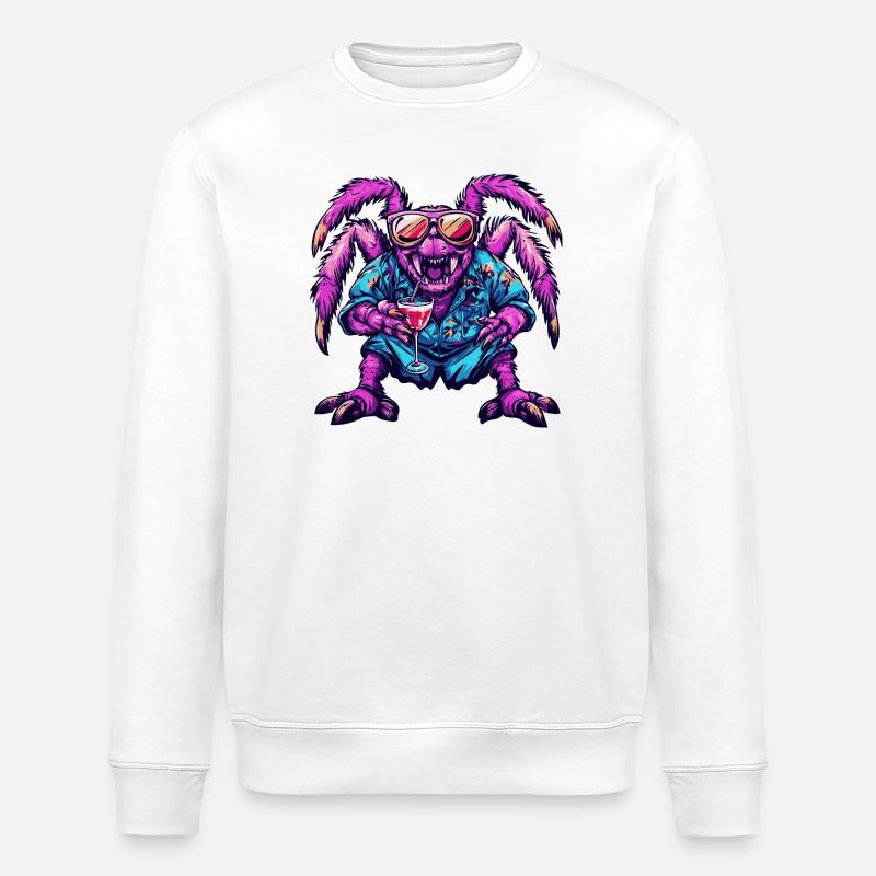 Tarantula Comic Sommer - Stanley/Stella Unisex Bio-Sweatshirt ROLLER - Weiß