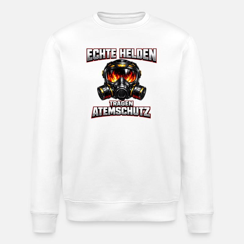 Echte Helden Tragen Atemschutz - Stanley/Stella Unisex Bio-Sweatshirt ROLLER - Weiß