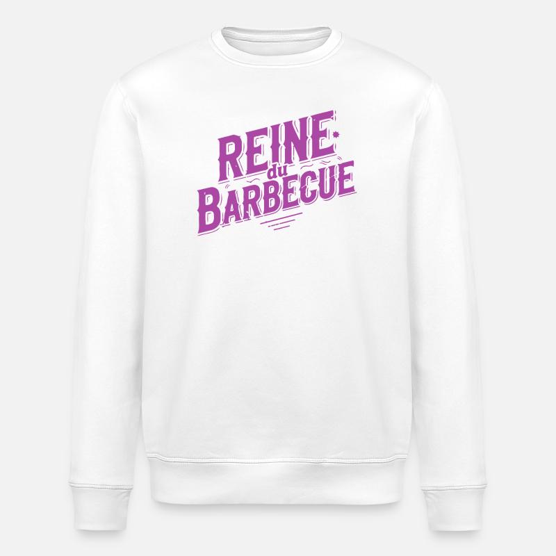 Reine du Barbecue Retro Violet - Sweat bio ROLLER Stanley/Stella Unisexe - blanc