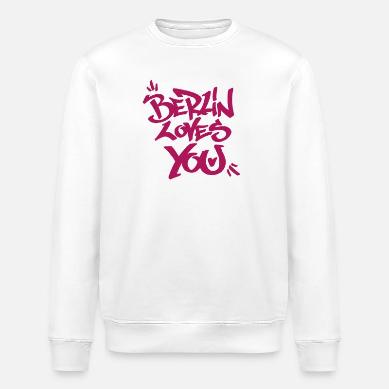 Berlin loves you graffiti style - Stanley/Stella ROLLER Unisex Organic Sweatshirt - white