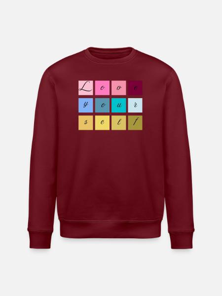Love Yourself Lettering Pastel - Stanley/Stella ROLLER Unisex Organic Sweatshirt - white