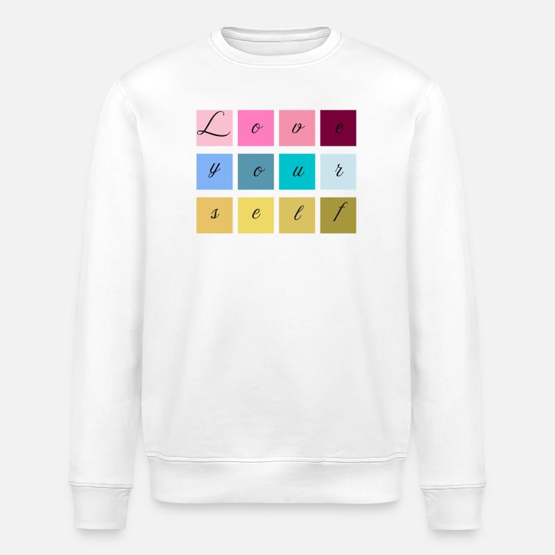 Love Yourself Lettering Pastel - Stanley/Stella ROLLER Unisex Organic Sweatshirt - white