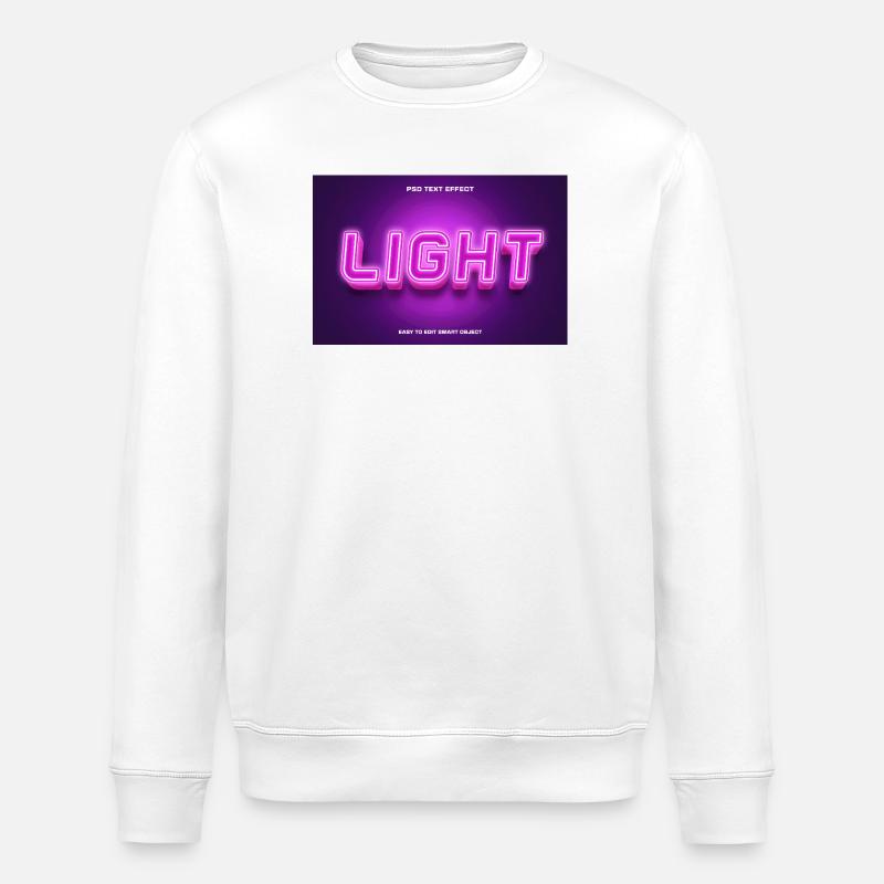 Neonlicht Light Schriftzug - Stanley/Stella Unisex Bio-Sweatshirt ROLLER - Weiß