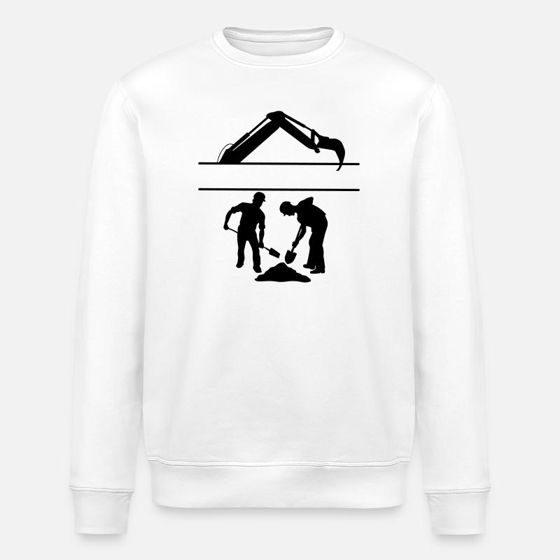 Groundworkers Custom – Digging Team - Stanley/Stella ROLLER Unisex Organic Sweatshirt - white