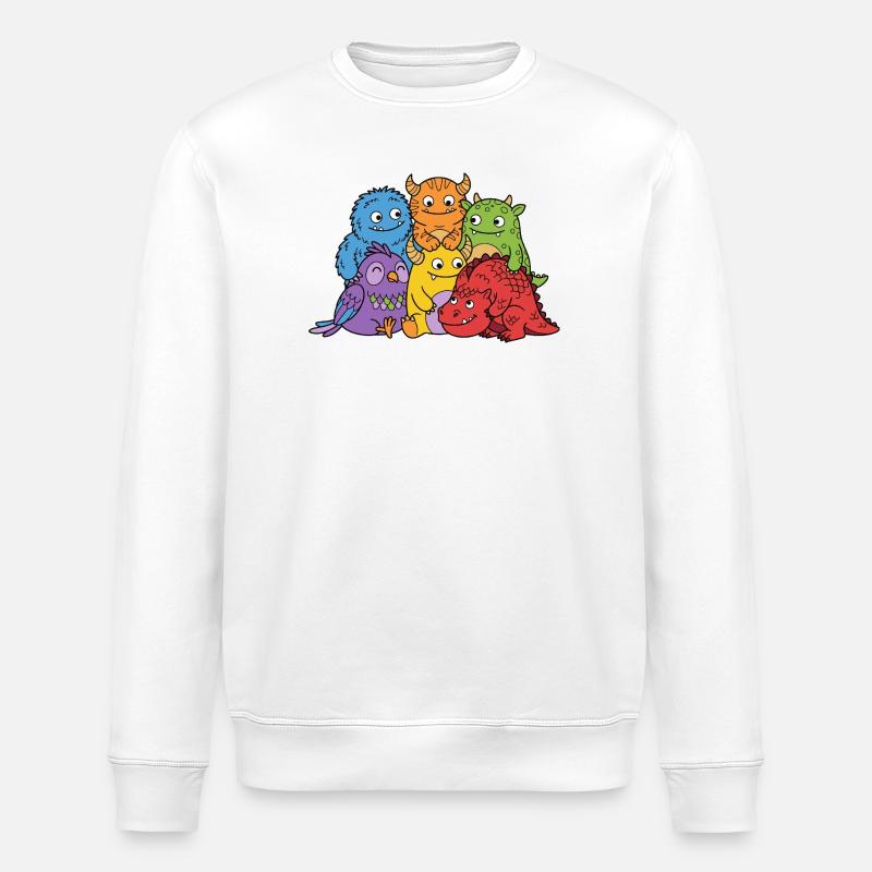Niedliche Monster - Stanley/Stella Unisex Bio-Sweatshirt ROLLER - Weiß