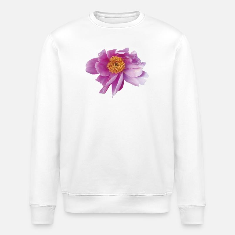 Peony_Dancing_in_Wind - Stanley/Stella ROLLER Unisex Organic Sweatshirt - white