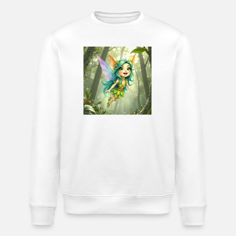 Fee des Smaragdwaldes - Stanley/Stella Unisex Bio-Sweatshirt ROLLER - Weiß